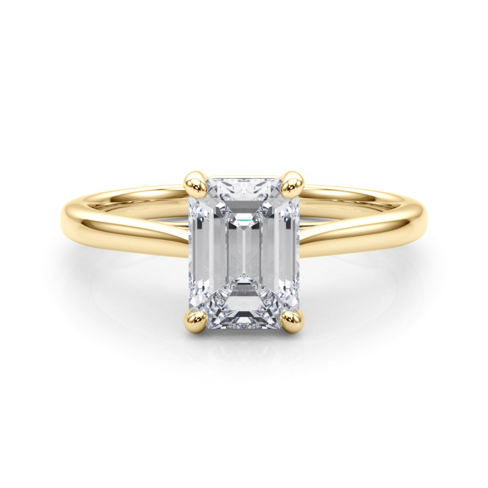 Adored Solitaire Emerald Diamond Engagement Ring in 10K/14K gold and platinum with certified lab-grown or natural diamonds
