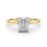 Adored Solitaire Emerald Diamond Engagement Ring in 10K/14K gold and platinum with certified lab-grown or natural diamonds