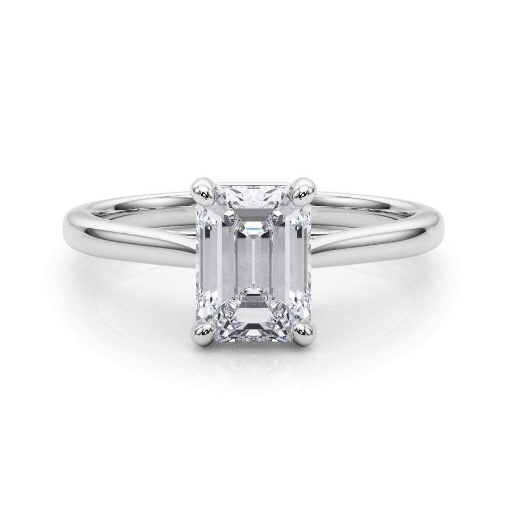 Adored Solitaire Emerald Diamond Engagement Ring in 10K/14K gold and platinum with certified lab-grown or natural diamonds