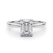 Adored Solitaire Emerald Diamond Engagement Ring in 10K/14K gold and platinum with certified lab-grown or natural diamonds