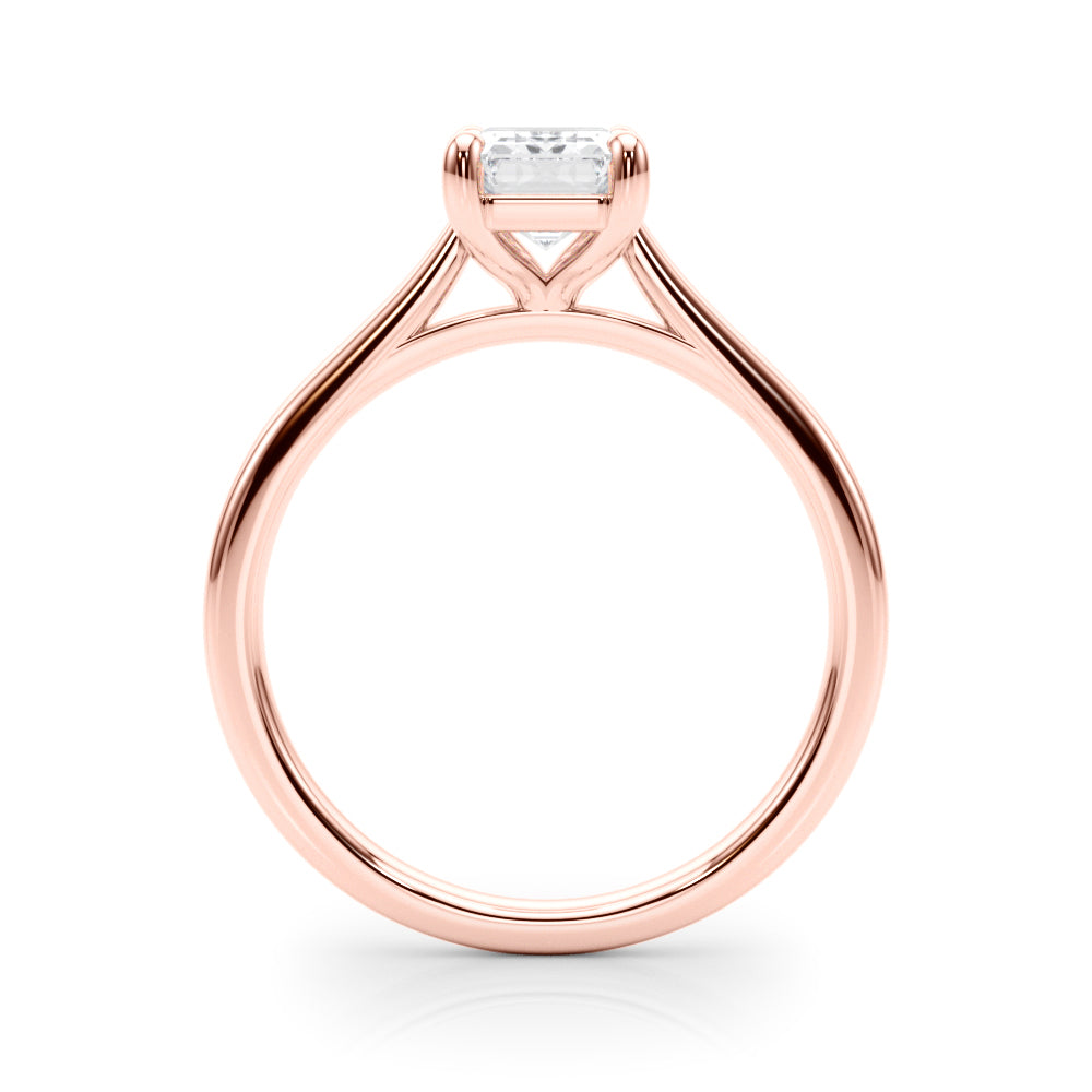 Adored Solitaire Emerald Diamond Engagement Ring in 10K/14K gold and platinum with certified lab-grown or natural diamonds