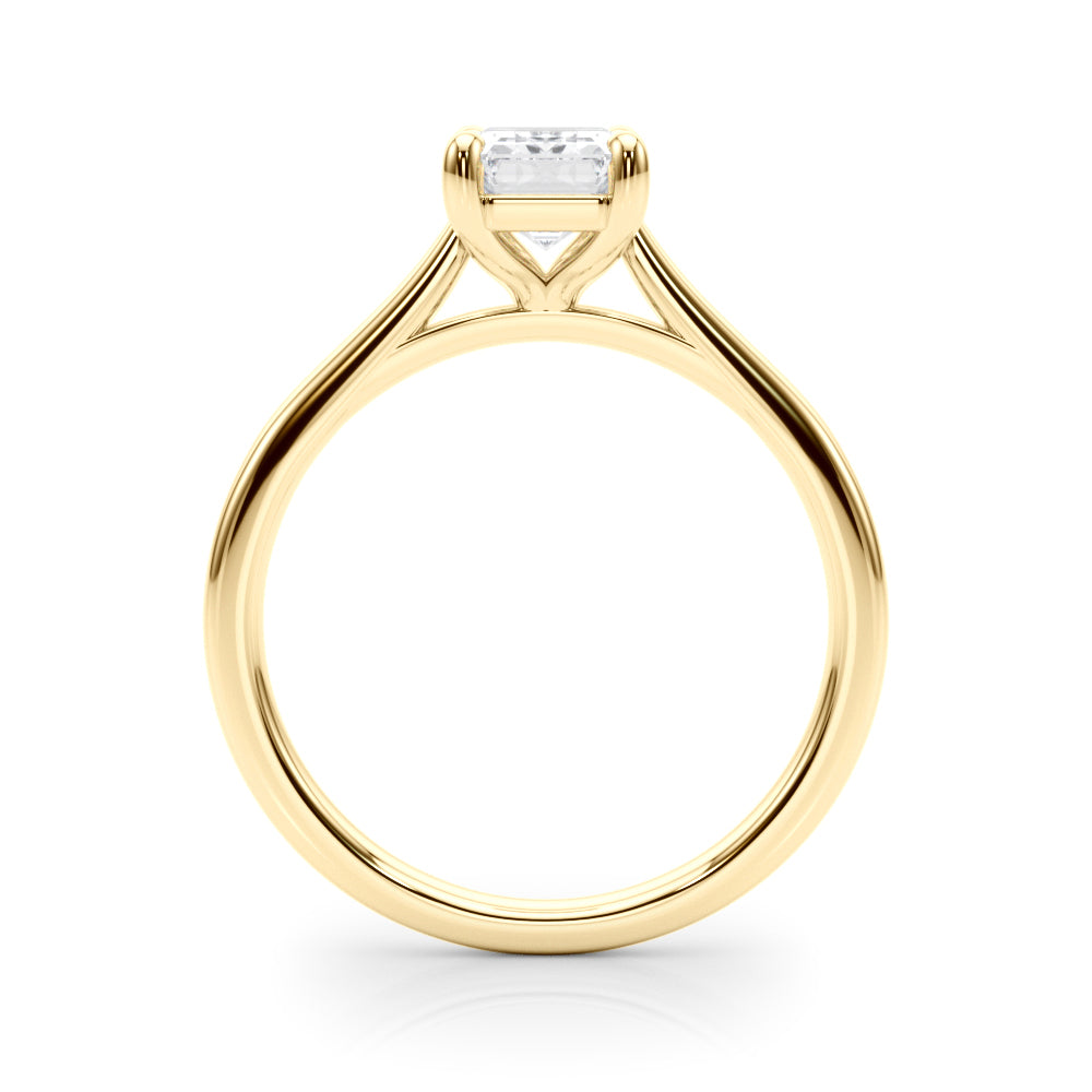 Adored Solitaire Emerald Diamond Engagement Ring in 10K/14K gold and platinum with certified lab-grown or natural diamonds