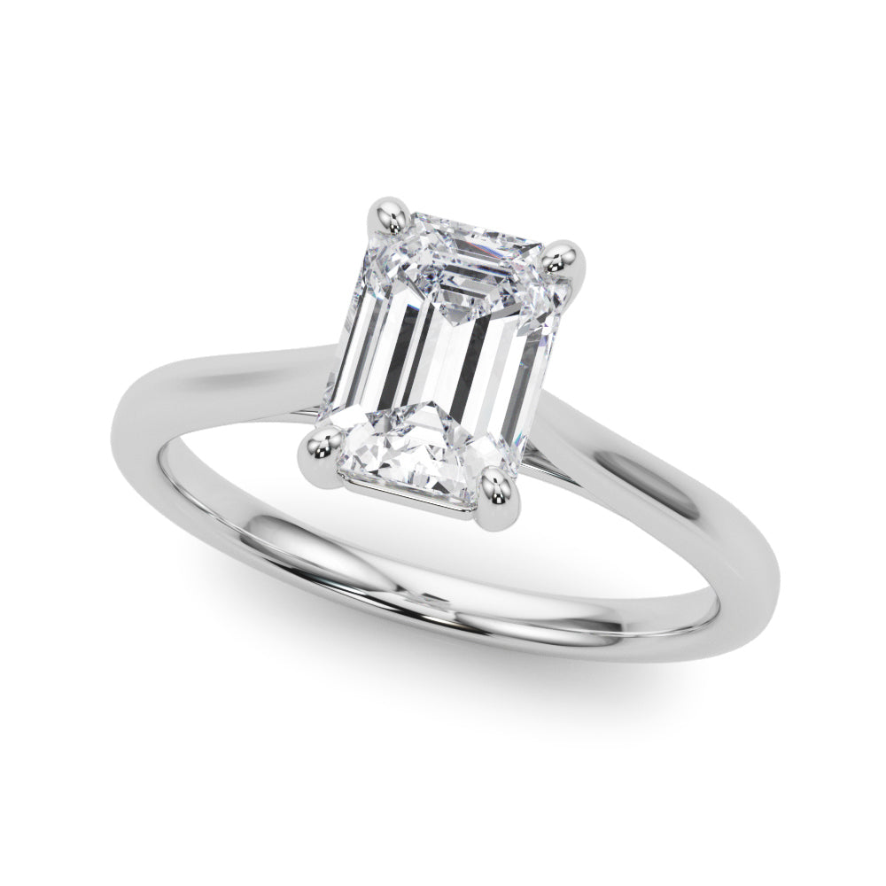 Adored Solitaire Emerald Diamond Engagement Ring in 10K/14K gold and platinum with certified lab-grown or natural diamonds