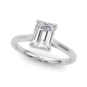 Adored Solitaire Emerald Diamond Engagement Ring in 10K/14K gold and platinum with certified lab-grown or natural diamonds
