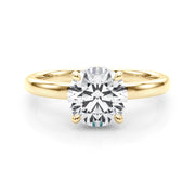 Resplendent Hidden Halo Rd Center Round Diamond Engagement Ring in 10K/14K gold and platinum with certified lab-grown or natural diamonds