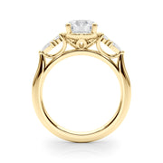 Romantic Rd Center Ps & Rd Sides Round Diamond Engagement Ring in 10K/14K gold and platinum with certified lab-grown or natural diamonds