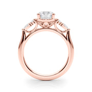 Romantic Rd Center Ps & Rd Sides Round Diamond Engagement Ring in 10K/14K gold and platinum with certified lab-grown or natural diamonds