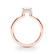 Noble Hidden Halo Center Oval Diamond Engagement Ring in 10K/14K gold and platinum with certified lab-grown or natural diamonds