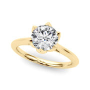 Statement Tulip 6 Pr Rd Solitaire Round Diamond Engagement Ring in 10K/14K gold and platinum with certified lab-grown or natural diamonds