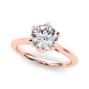 Statement Tulip 6 Pr Rd Solitaire Round Diamond Engagement Ring in 10K/14K gold and platinum with certified lab-grown or natural diamonds