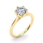 Statement Tulip 6 Pr Rd Solitaire Round Diamond Engagement Ring in 10K/14K gold and platinum with certified lab-grown or natural diamonds