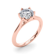 Statement Tulip 6 Pr Rd Solitaire Round Diamond Engagement Ring in 10K/14K gold and platinum with certified lab-grown or natural diamonds