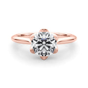Statement Tulip 6 Pr Rd Solitaire Round Diamond Engagement Ring in 10K/14K gold and platinum with certified lab-grown or natural diamonds
