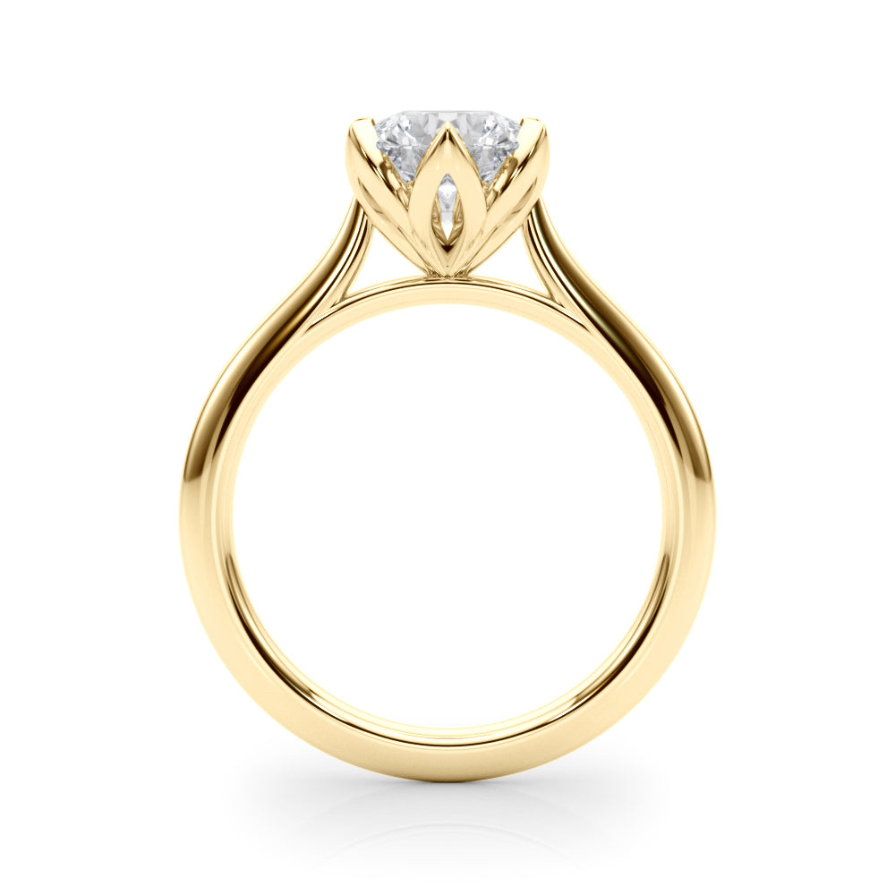 Statement Tulip 6 Pr Rd Solitaire Round Diamond Engagement Ring in 10K/14K gold and platinum with certified lab-grown or natural diamonds