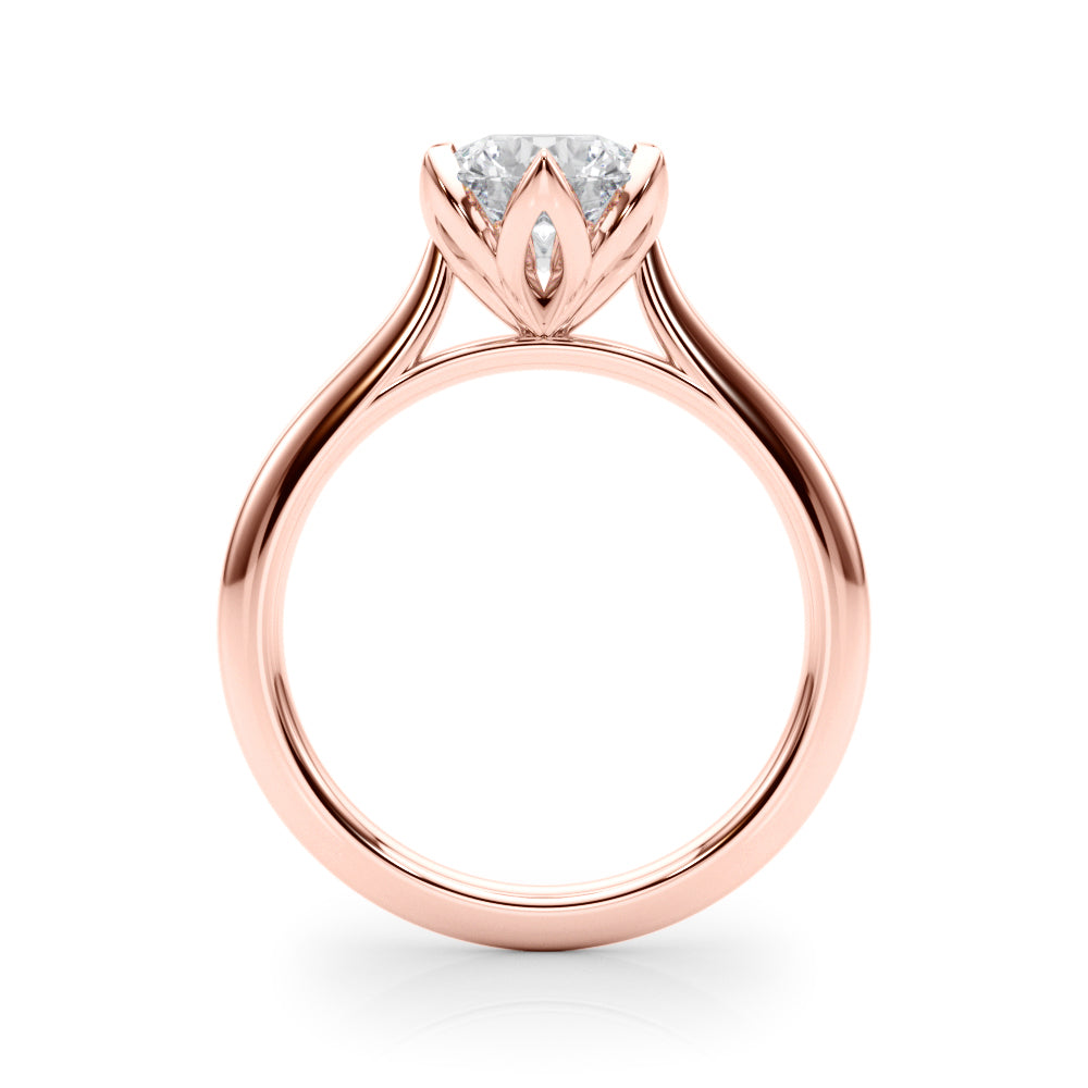 Statement Tulip 6 Pr Rd Solitaire Round Diamond Engagement Ring in 10K/14K gold and platinum with certified lab-grown or natural diamonds