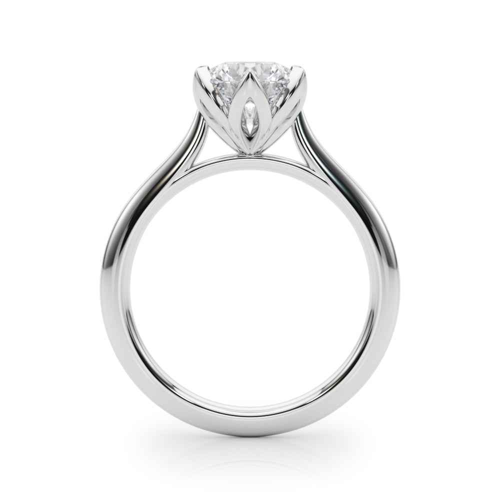 Statement Tulip 6 Pr Rd Solitaire Round Diamond Engagement Ring in 10K/14K gold and platinum with certified lab-grown or natural diamonds