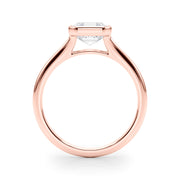 Refined Solitaire Bezel Set Round Diamond Engagement Ring in 10K/14K gold and platinum with certified lab-grown or natural diamonds