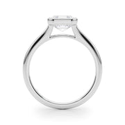 Refined Solitaire Bezel Set Round Diamond Engagement Ring in 10K/14K gold and platinum with certified lab-grown or natural diamonds