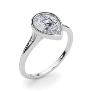 Noble Solitaire Ps Bezel Set Pear Diamond Engagement Ring in 10K/14K gold and platinum with certified lab-grown or natural diamonds