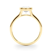 Noble Solitaire Ps Bezel Set Pear Diamond Engagement Ring in 10K/14K gold and platinum with certified lab-grown or natural diamonds