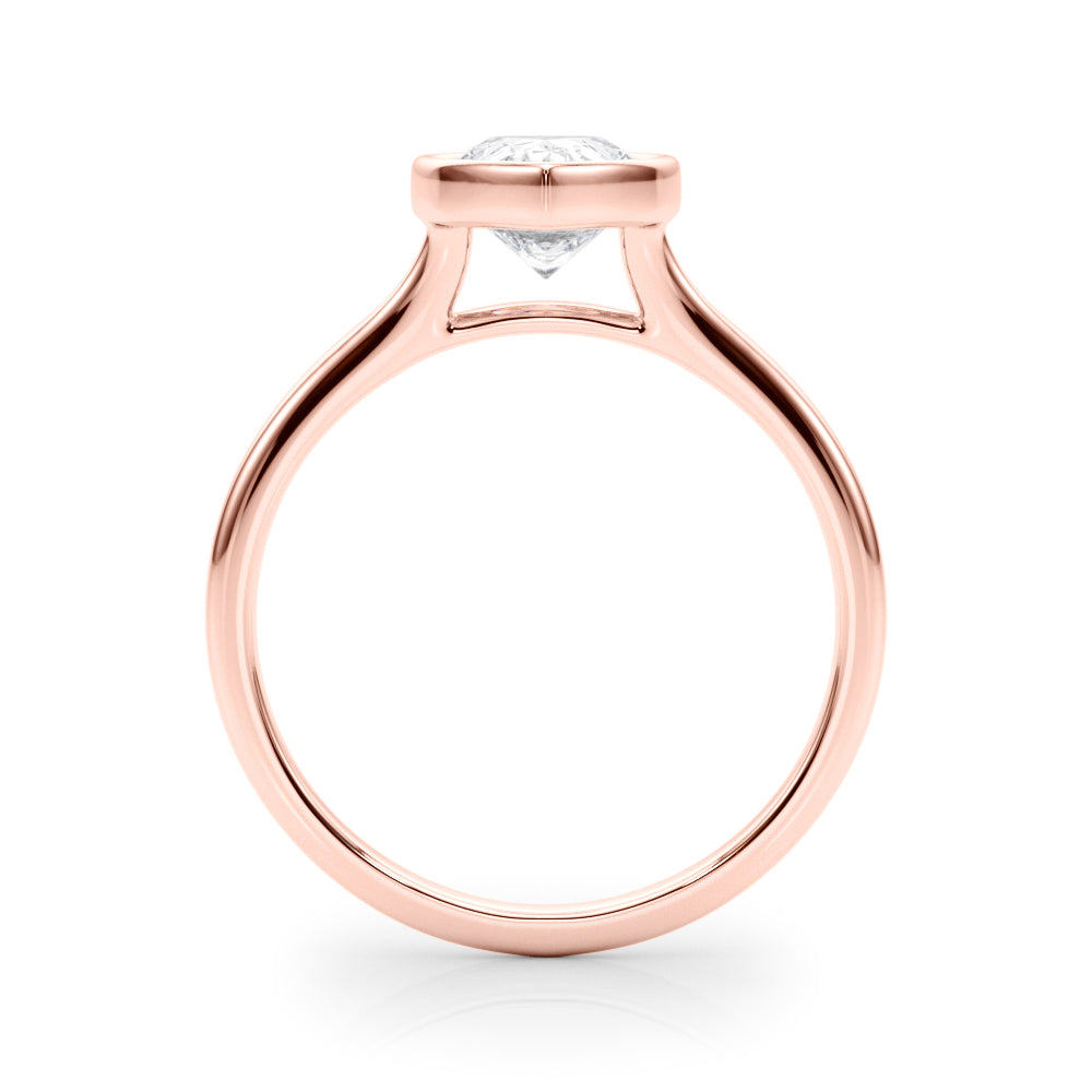 Noble Solitaire Ps Bezel Set Pear Diamond Engagement Ring in 10K/14K gold and platinum with certified lab-grown or natural diamonds