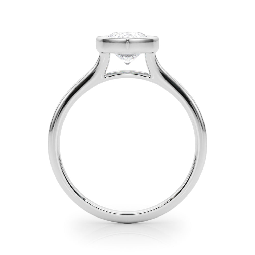 Noble Solitaire Ps Bezel Set Pear Diamond Engagement Ring in 10K/14K gold and platinum with certified lab-grown or natural diamonds