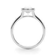 Noble Solitaire Ps Bezel Set Pear Diamond Engagement Ring in 10K/14K gold and platinum with certified lab-grown or natural diamonds