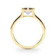 Classic Solitaire Bezel Set Cushion Diamond Engagement Ring in 10K/14K gold and platinum with certified lab-grown or natural diamonds