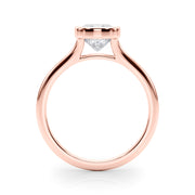 Classic Solitaire Bezel Set Cushion Diamond Engagement Ring in 10K/14K gold and platinum with certified lab-grown or natural diamonds