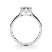 Classic Solitaire Bezel Set Cushion Diamond Engagement Ring in 10K/14K gold and platinum with certified lab-grown or natural diamonds