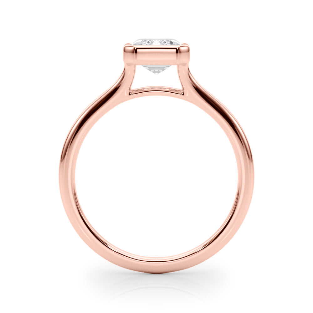Timeless Solitaire Ec Bezel Set Emerald Diamond Engagement Ring in 10K/14K gold and platinum with certified lab-grown or natural diamonds