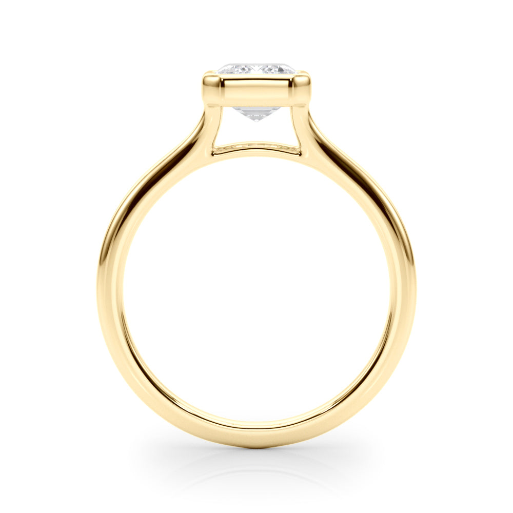 Timeless Solitaire Ec Bezel Set Emerald Diamond Engagement Ring in 10K/14K gold and platinum with certified lab-grown or natural diamonds