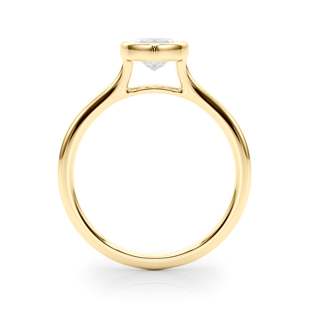 Elegant Solitaire Mq Bezel Set Marquise Diamond Engagement Ring in 10K/14K gold and platinum with certified lab-grown or natural diamonds