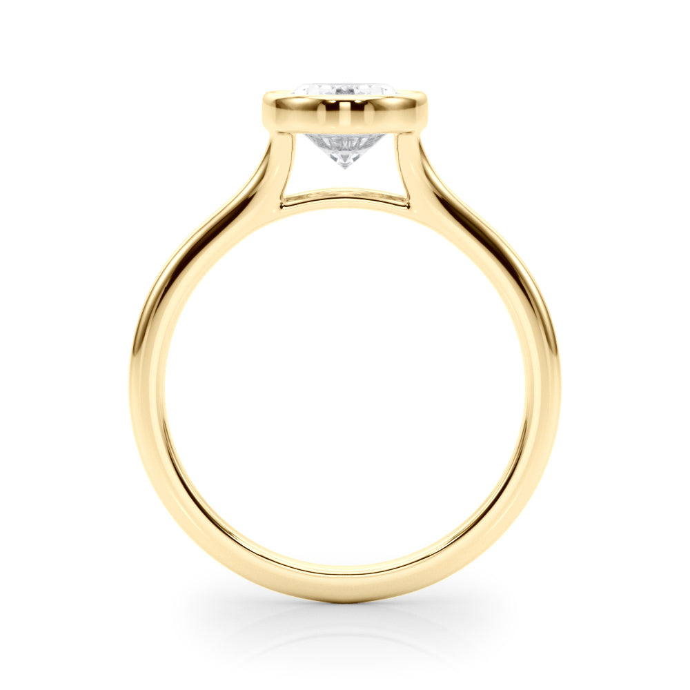 Vintage-Inspired Solitaire Oval Bezel Set Oval Diamond Engagement Ring in 10K/14K gold and platinum with certified lab-grown or natural diamonds