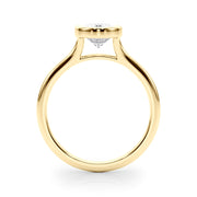 Vintage-Inspired Solitaire Oval Bezel Set Oval Diamond Engagement Ring in 10K/14K gold and platinum with certified lab-grown or natural diamonds