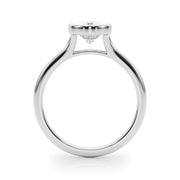 Vintage-Inspired Solitaire Oval Bezel Set Oval Diamond Engagement Ring in 10K/14K gold and platinum with certified lab-grown or natural diamonds