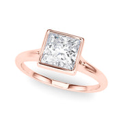 Heirloom Solitaire Pc Bezel Set Princess Diamond Engagement Ring in 10K/14K gold and platinum with certified lab-grown or natural diamonds