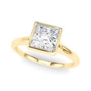 Heirloom Solitaire Pc Bezel Set Princess Diamond Engagement Ring in 10K/14K gold and platinum with certified lab-grown or natural diamonds