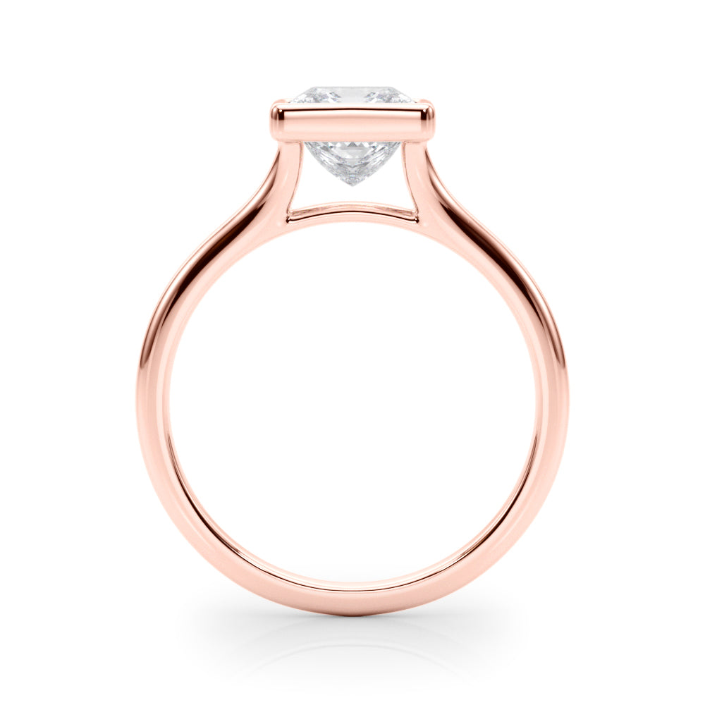 Heirloom Solitaire Pc Bezel Set Princess Diamond Engagement Ring in 10K/14K gold and platinum with certified lab-grown or natural diamonds
