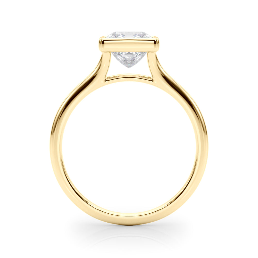 Heirloom Solitaire Pc Bezel Set Princess Diamond Engagement Ring in 10K/14K gold and platinum with certified lab-grown or natural diamonds