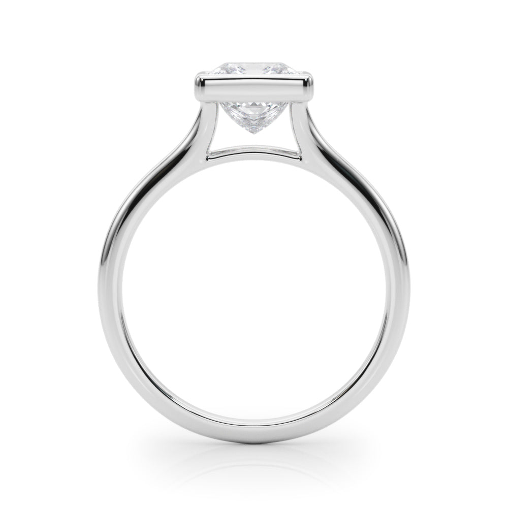 Heirloom Solitaire Pc Bezel Set Princess Diamond Engagement Ring in 10K/14K gold and platinum with certified lab-grown or natural diamonds