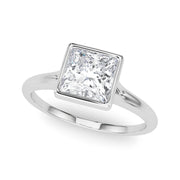 Heirloom Solitaire Pc Bezel Set Princess Diamond Engagement Ring in 10K/14K gold and platinum with certified lab-grown or natural diamonds