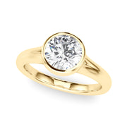 Luxe Solitaire Rd Bezel Set Round Diamond Engagement Ring in 10K/14K gold and platinum with certified lab-grown or natural diamonds