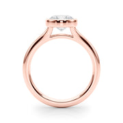 Luxe Solitaire Rd Bezel Set Round Diamond Engagement Ring in 10K/14K gold and platinum with certified lab-grown or natural diamonds