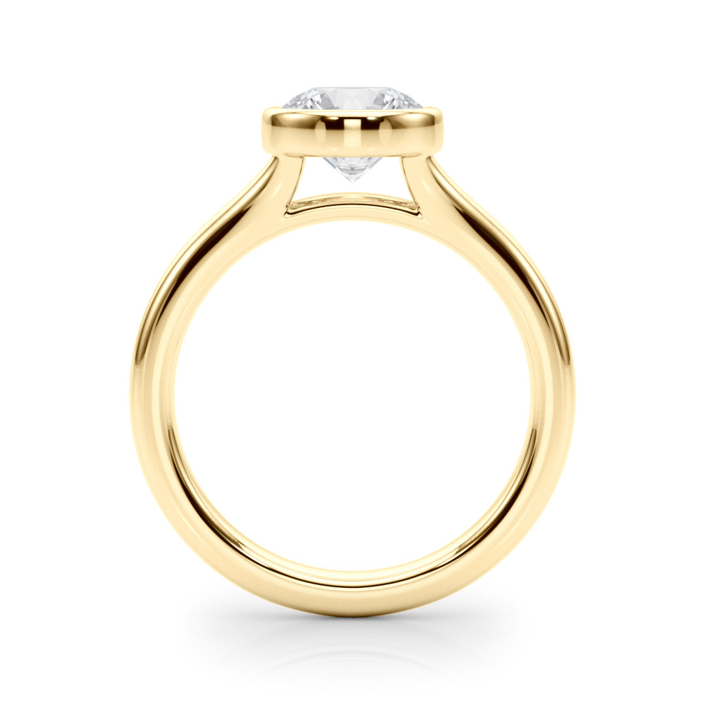 Luxe Solitaire Rd Bezel Set Round Diamond Engagement Ring in 10K/14K gold and platinum with certified lab-grown or natural diamonds