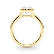 Luxe Solitaire Rd Bezel Set Round Diamond Engagement Ring in 10K/14K gold and platinum with certified lab-grown or natural diamonds