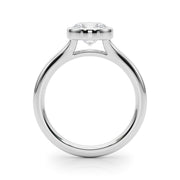 Luxe Solitaire Rd Bezel Set Round Diamond Engagement Ring in 10K/14K gold and platinum with certified lab-grown or natural diamonds
