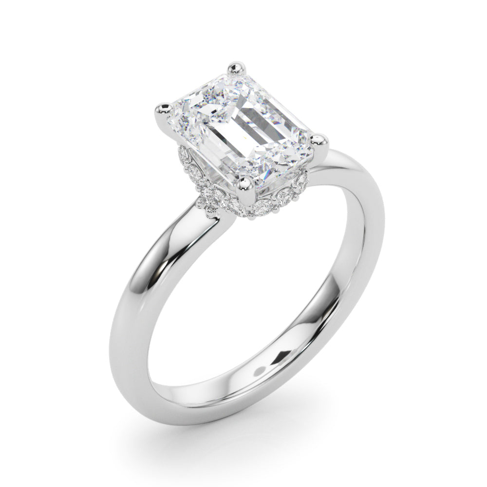 Couture Hidden Halo Ec Center Emerald Diamond Engagement Ring â€” 10K/14K Gold & Platinum