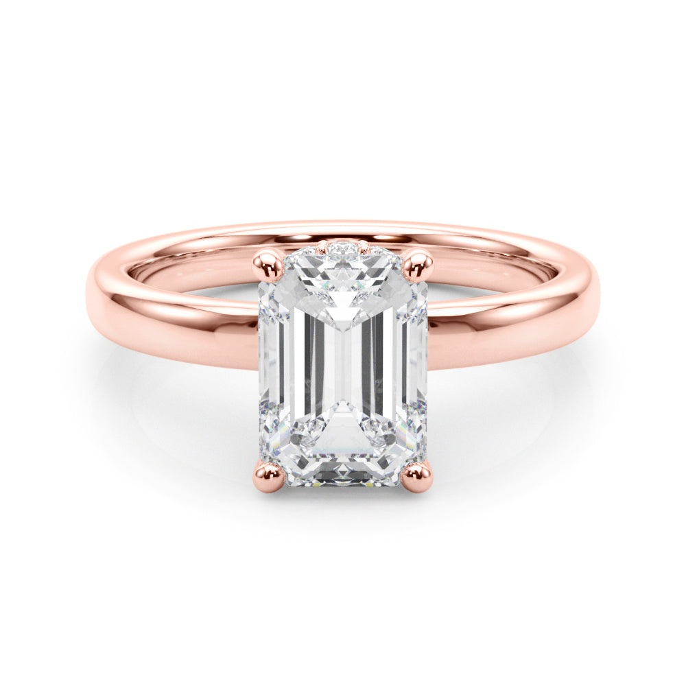 Couture Hidden Halo Ec Center Emerald Diamond Engagement Ring â€” 10K/14K Gold & Platinum