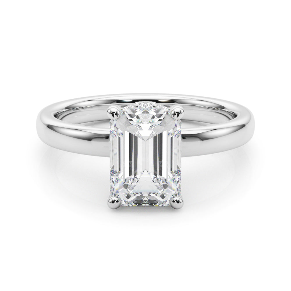 Couture Hidden Halo Ec Center Emerald Diamond Engagement Ring â€” 10K/14K Gold & Platinum